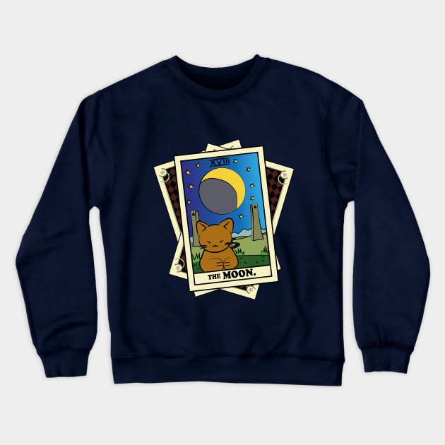 TAROT CARDS DECK | THE MOON. | FORTUNE CAT Crewneck Sweatshirt by Byntar